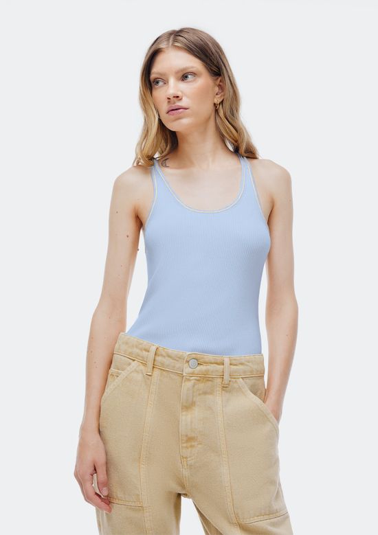 Foto do produto: Regata Feminina Slim Em Tricô Leve - Azul