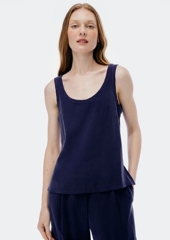 Foto do produto: Regata Feminina Em Peach Touch - Azul