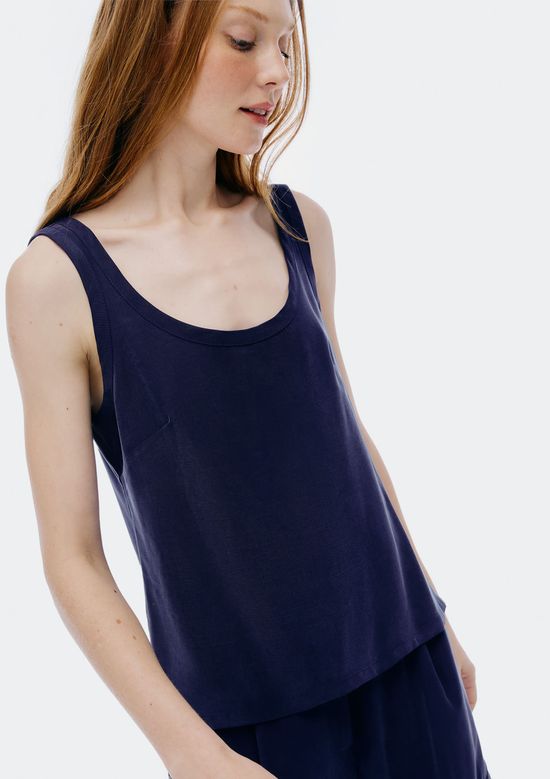 Foto do produto: Regata Feminina Em Peach Touch - Azul