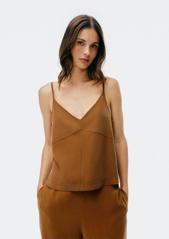 Foto do produto: Regata Feminina Alças Finas Peach Toutch - Marrom