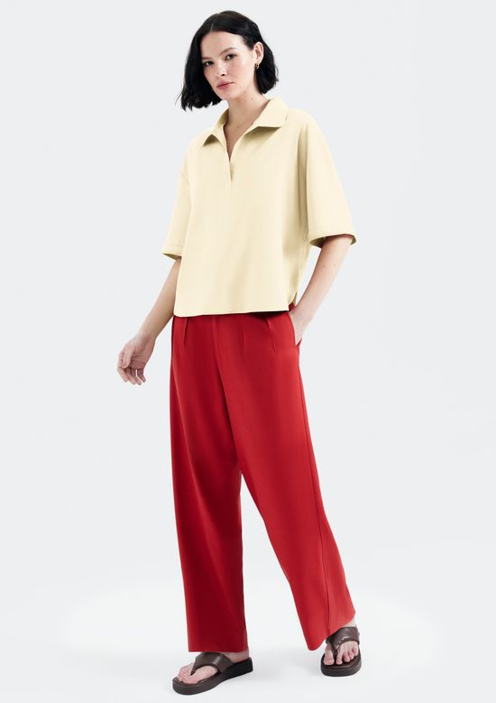 Foto do produto: Camisa Polo Feminina Com Linho - Bege