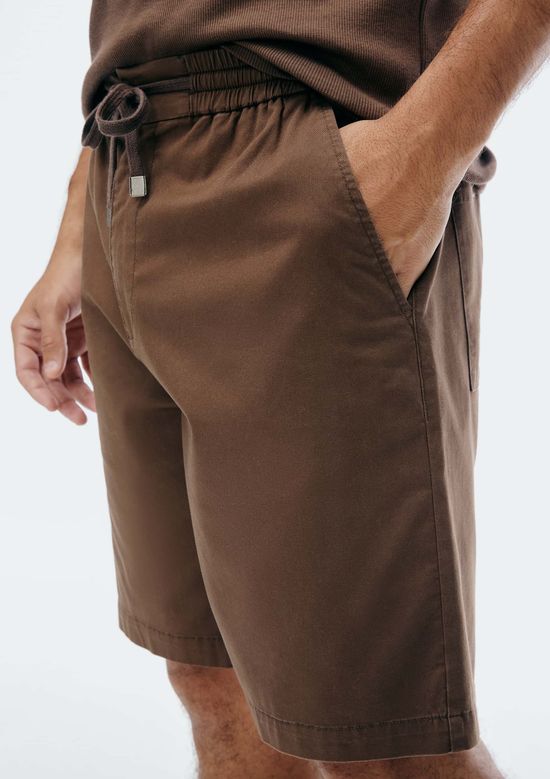 Foto do produto: Bermuda Masculina Em Sarja Empapelada - Marrom