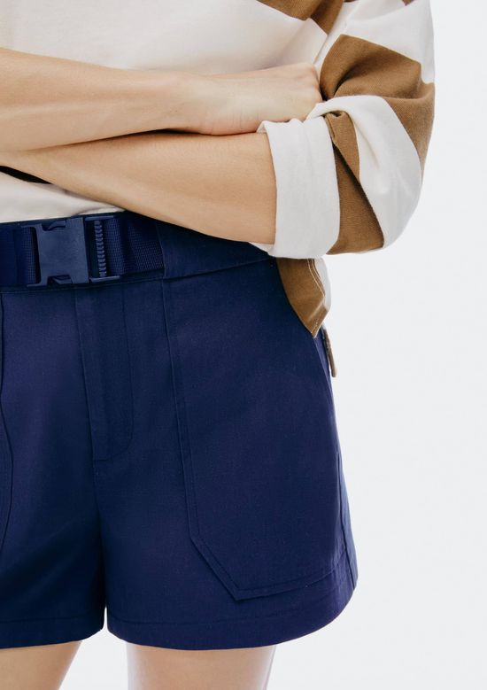 Foto do produto: Shorts Feminino Com Cinto - Azul