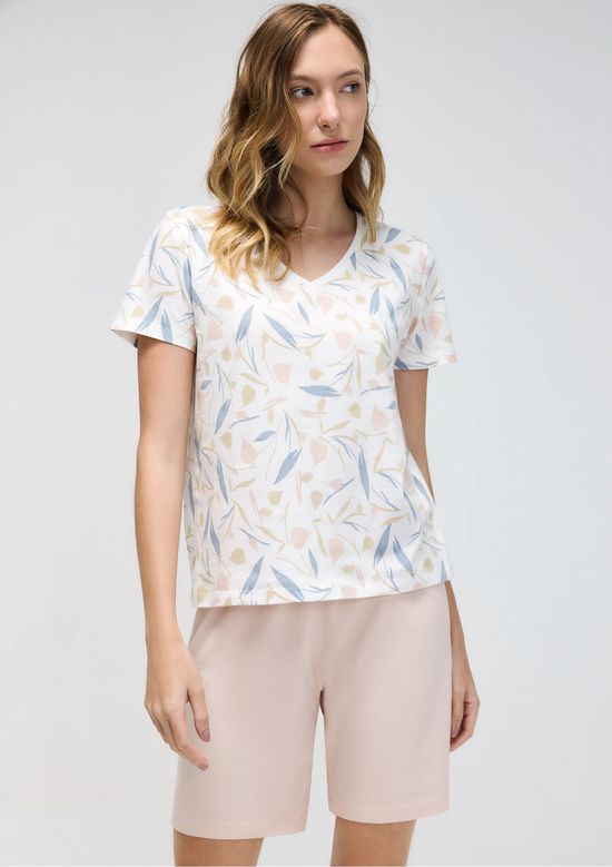 Foto do produto: Pijama Curto Feminino Estampado - Rosa