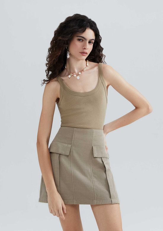 Foto do produto: Regata Básica Feminina Slim Rib - Caqui