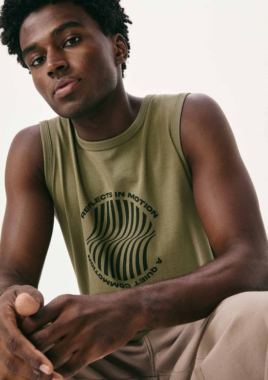 Foto do produto: Regata Básica Masculina Regular Com Estampa - Verde