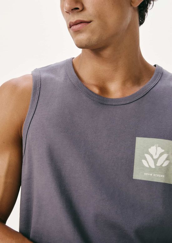 Foto do produto: Regata Básica Masculina Regular Com Estampa - Cinza