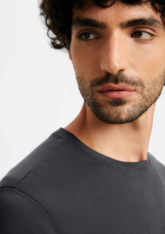 Foto do produto: Camiseta Básica Masculina Manga Longa Pima - Cinza