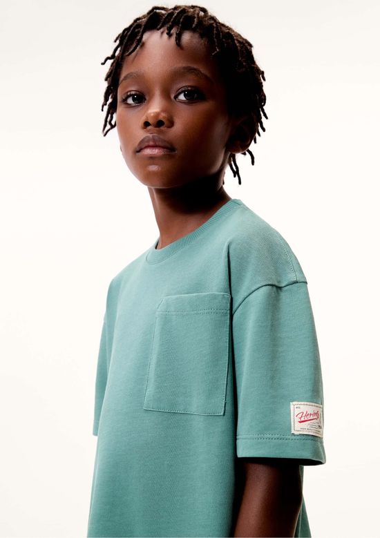 Foto do produto: Camiseta Infantil Menino Oversized Com Bolso - Verde