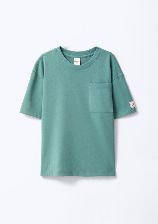 Foto do produto: Camiseta Infantil Menino Oversized Com Bolso - Verde