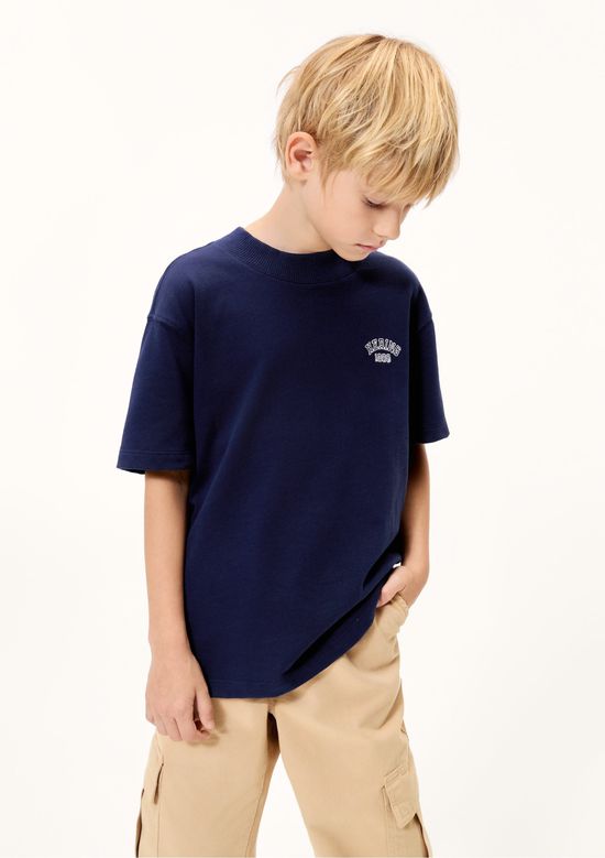 Foto do produto: Camiseta Infantil Menino Oversized Bordada - Azul