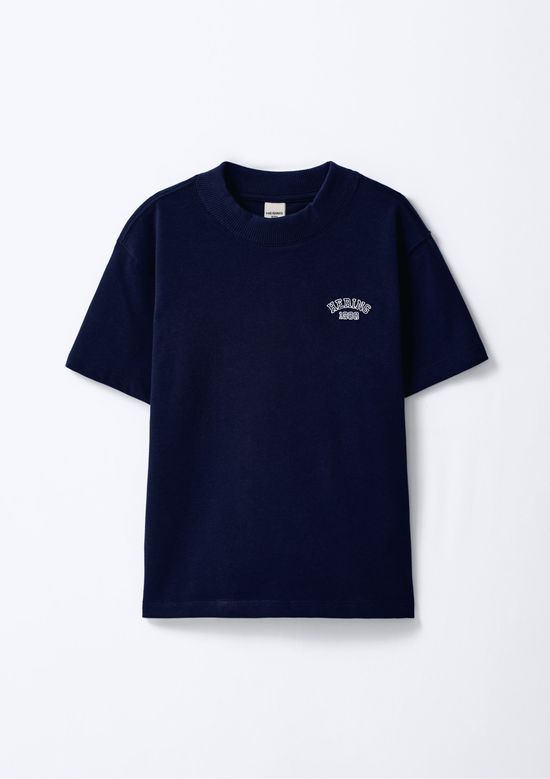 Foto do produto: Camiseta Infantil Menino Oversized Bordada - Azul