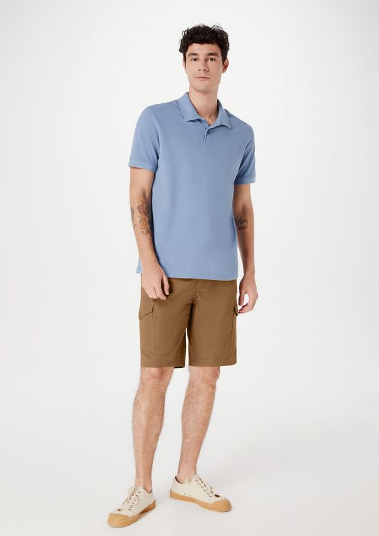 Foto do produto: Bermuda Básica Masculina Cargo Em Sarja - Marrom