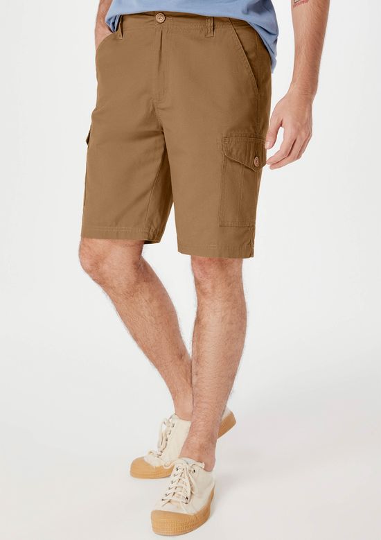 Foto do produto: Bermuda Básica Masculina Cargo Em Sarja - Marrom