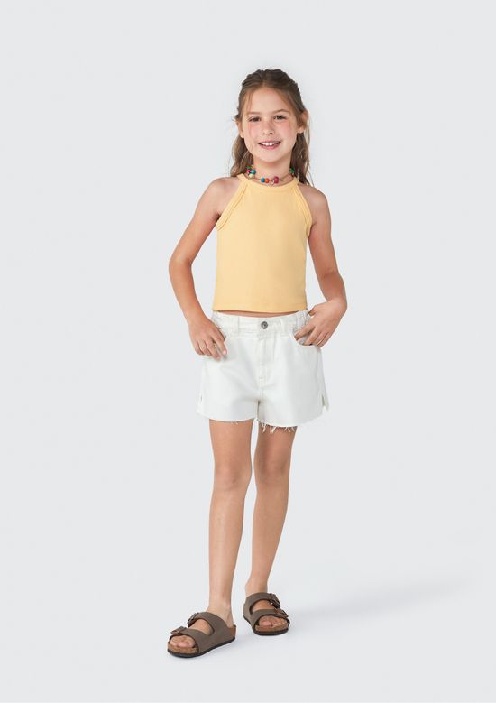 Foto do produto: Regata Básica Infantil Menina em Ribana - Amarelo