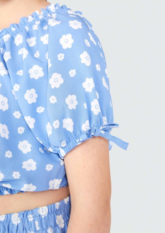 Foto do produto: Blusa Infantil Menina Manga Bufante - Azul