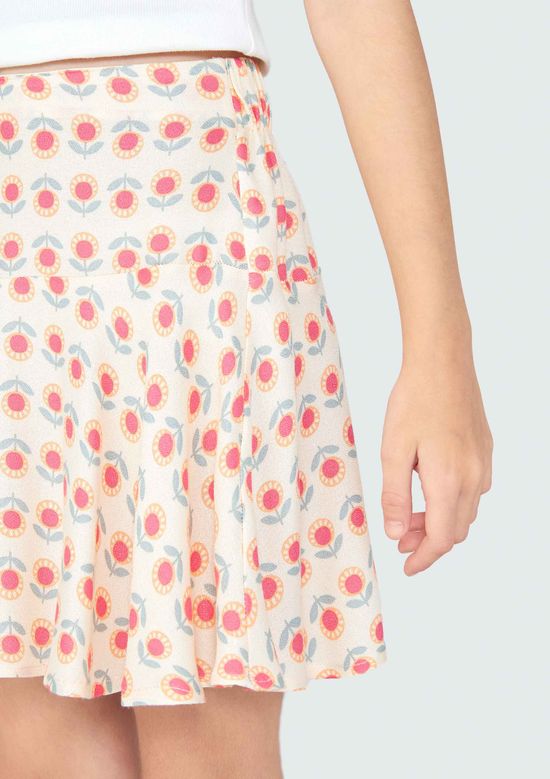 Foto do produto: Saia Infantil Em Viscose Estampada - Rosa