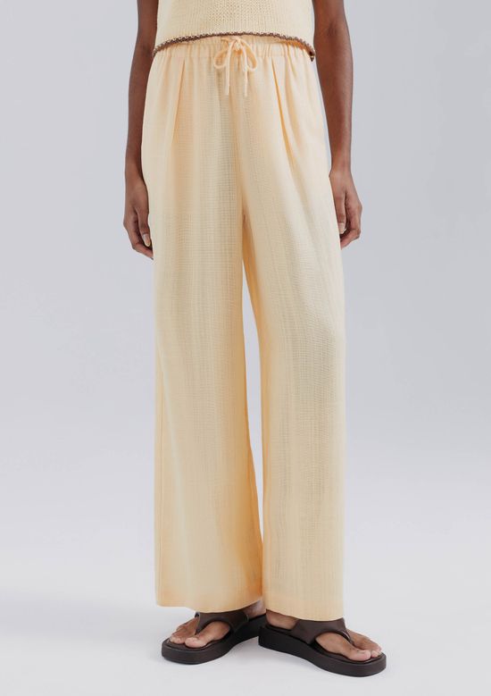 Foto do produto: Calça Feminina Cintura Alta Em Liocel - Laranja