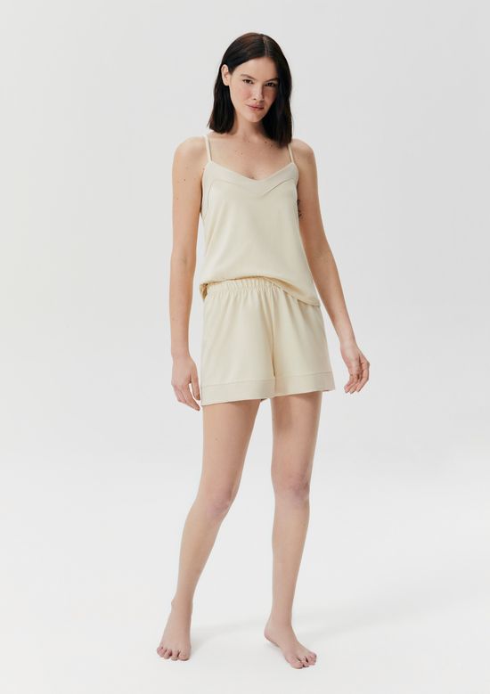 Foto do produto: Pijama Feminino Curto Em Viscose - Off white
