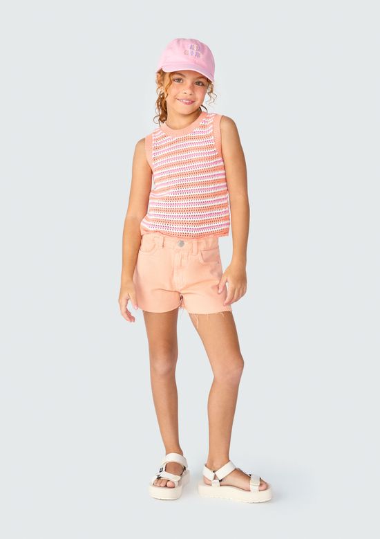 Foto do produto: Blusa Infantil Menina Em Tricô - Laranja