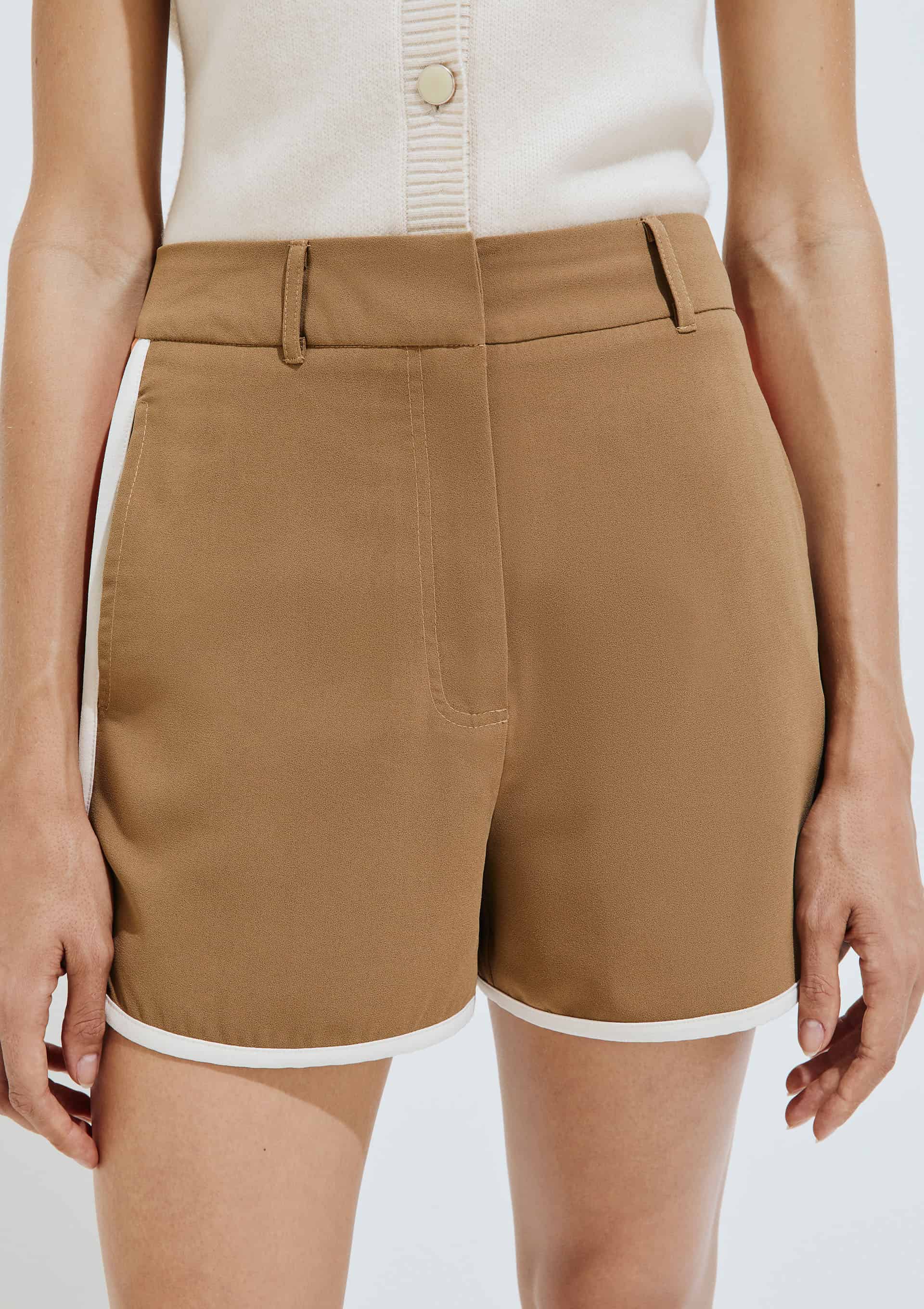 Shorts Feminino Runner Faixa Lateral - Bege | Hering