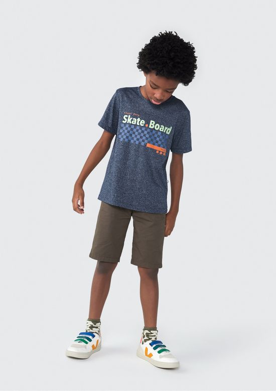 Foto do produto: Camiseta Infantil Menino Manga Curta Tradicional Com Estampa Hering Kids - Cinza