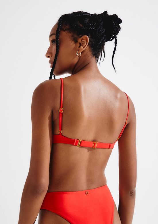 Foto do produto: Top Biquíni Triângulo Com Aro E Fio LYCRA® - Vermelho