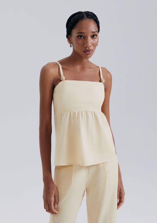 Foto do produto: Regata Feminina Em Viscolinho - Amarelo