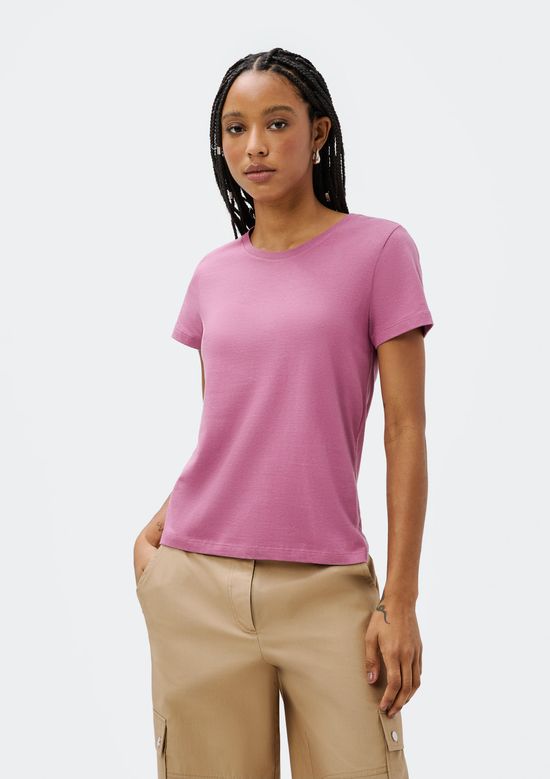 Foto do produto: Camiseta Básica Feminina Slim World - Lilás