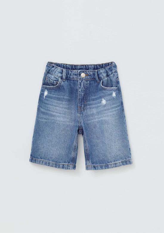 Foto do produto: Bermuda Jeans Reta Infantil Menino - Azul