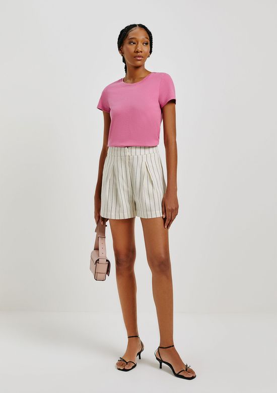 Foto do produto: Camiseta Básica Feminina Slim World - Rosa