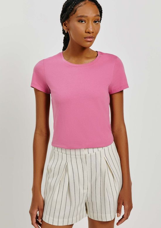 Foto do produto: Camiseta Básica Feminina Slim World - Rosa