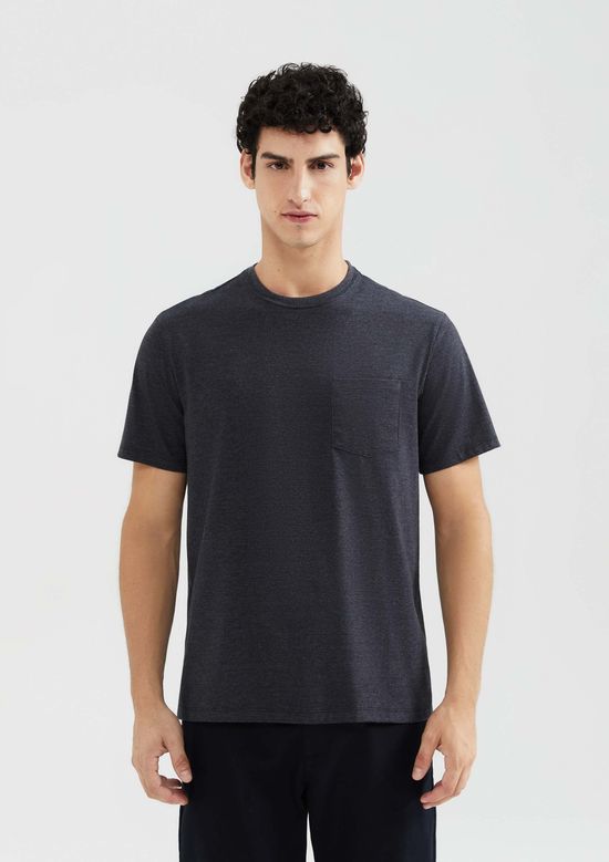 Foto do produto: Camiseta Básica Masculina Comfort Super Cotton Com Bolso - Cinza