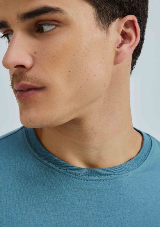 Foto do produto: Camiseta Básica Masculina Manga Longa Comfort Super Cotton - Azul