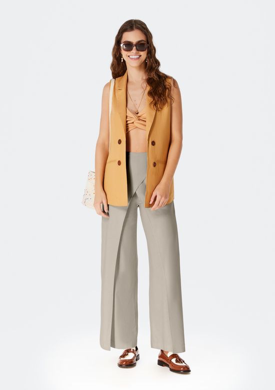 Foto do produto: Calça Feminina Pantalona Envelope - Cinza