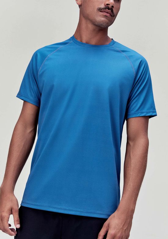 Foto do produto: Camiseta Esportiva Masculina Manga Curta Raglan - Azul