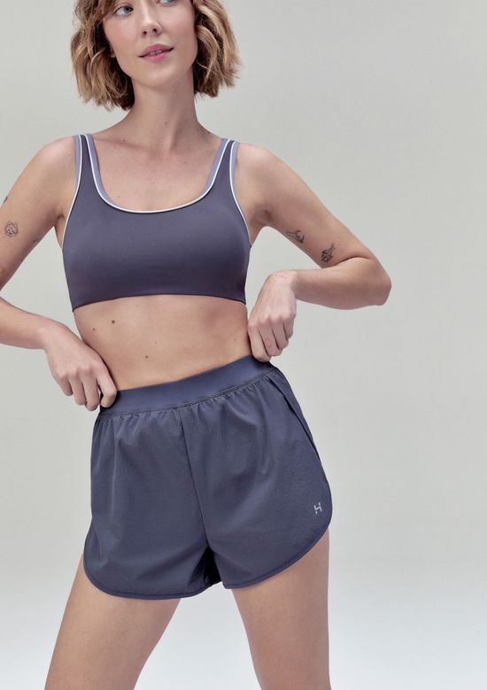 Foto do produto: Shorts Esportivo Feminino Runner Texturizado - Roxo