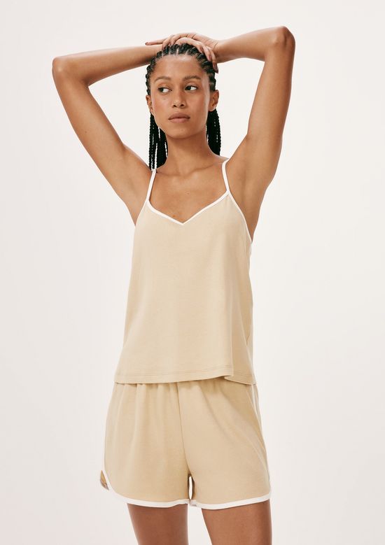 Foto do produto: Pijama Feminino Curto Em Algodão - Bege