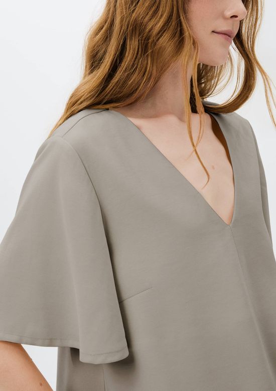 Foto do produto: Blusa Feminina Manga Sino Em Peach Touch - Cinza