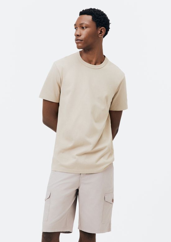 Foto do produto: Camiseta Básica Masculina Areia Em Algodão Peruano - Bege