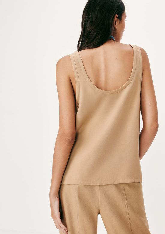 Foto do produto: Regata Feminina Decote U Em Peach Touch - Bege