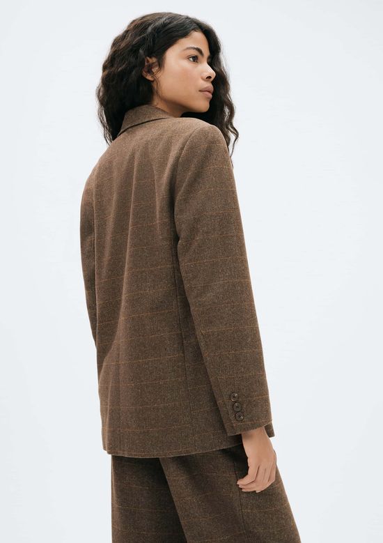 Foto do produto: Blazer Feminino Oversized Em Lã - Marrom