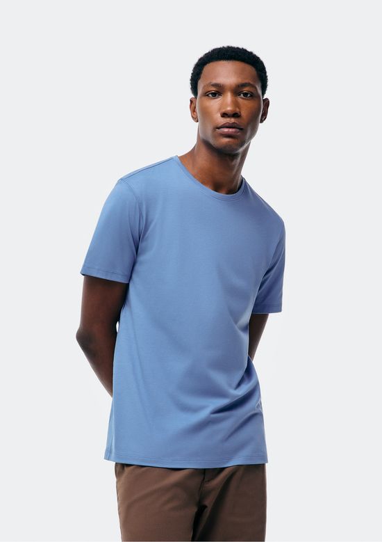Foto do produto: Camiseta Básica Masculina Manga Curta Pima - Azul