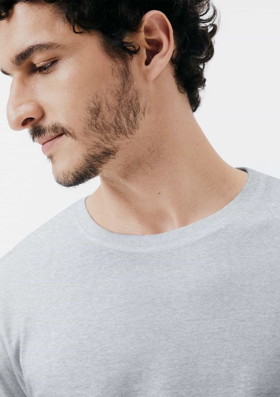 Foto do produto: Camiseta Básica Masculina Manga Longa World - Cinza