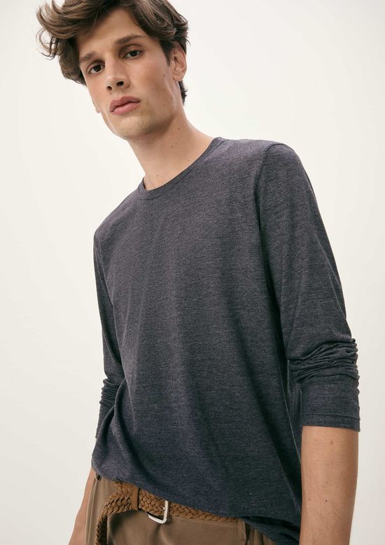 Foto do produto: Camiseta Básica Masculina Manga Longa World - Cinza