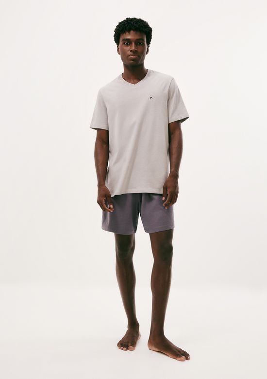 Foto do produto: Pijama Masculino Curto Em Algodão - Cinza