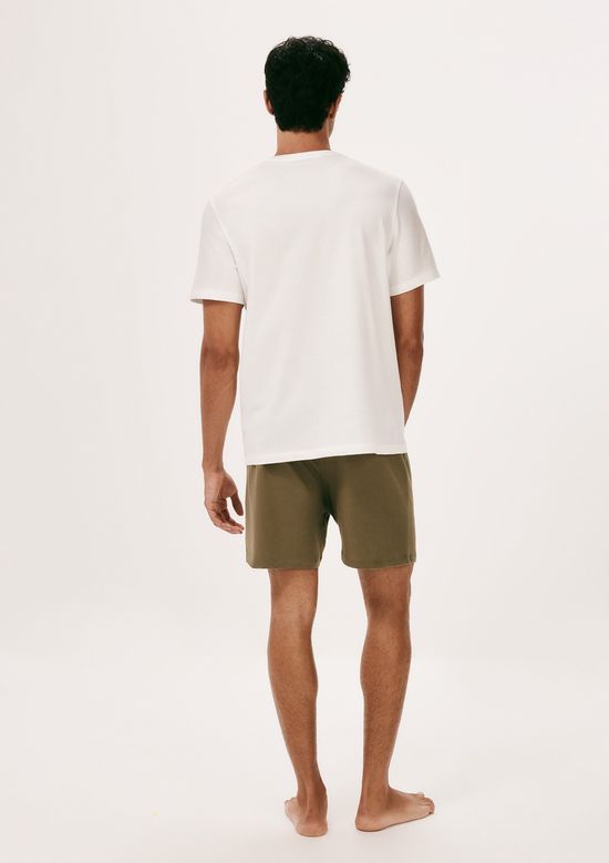 Foto do produto: Pijama Masculino Curto Em Algodão - Off white