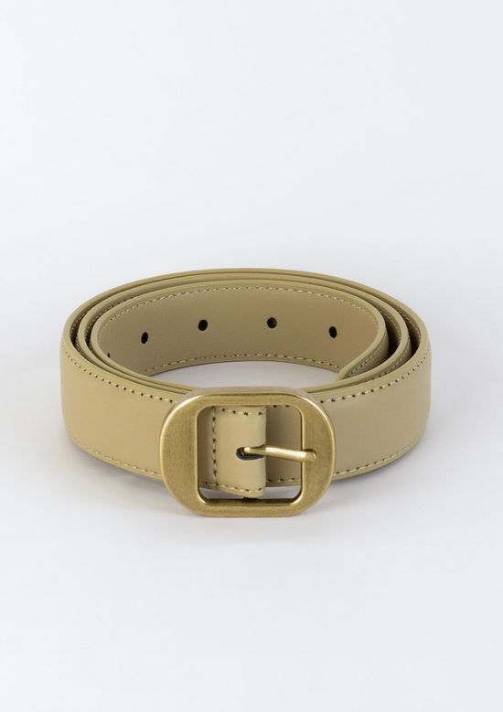 Foto do produto: Cinto Feminino De Couro Fivela Oval - Caqui