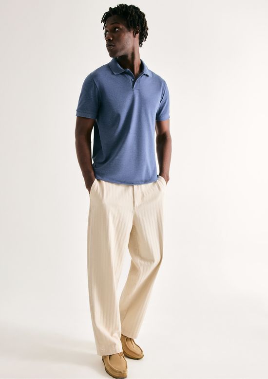 Foto do produto: Camisa Polo Básica Masculina Manga Curta Em Piquet - Azul