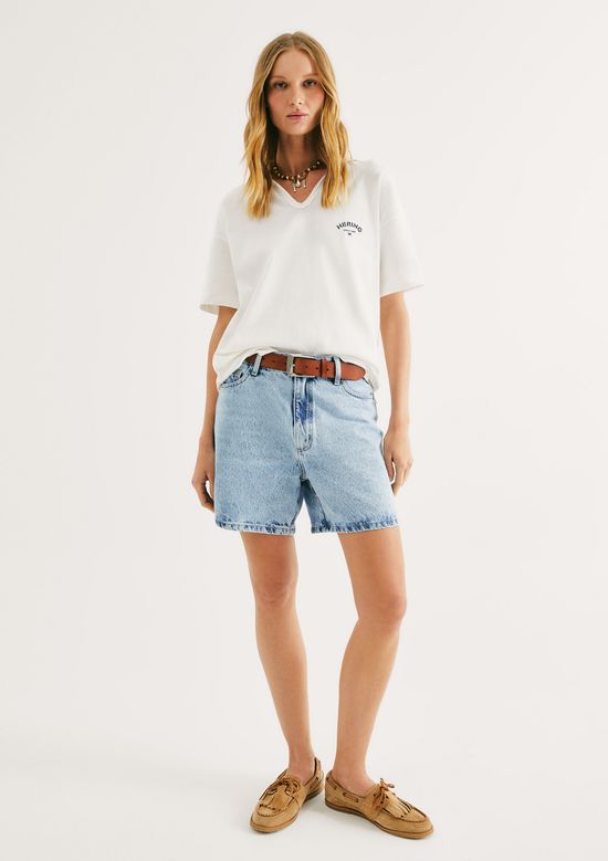 Foto do produto: Shorts Jeans Feminino Cintura Alta - Azul